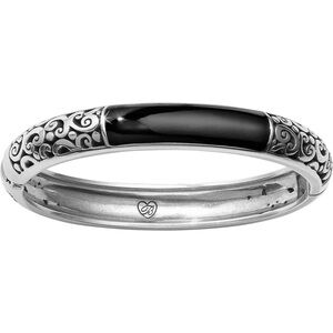 Brighton, Catania Hinged Bangle Bracelet Silver & Black